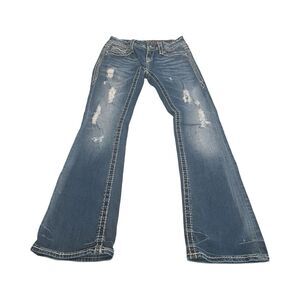 Rock Revival Teresa Bootcut Womens Jeans Size 26 Distressed‎ Thick Stitch